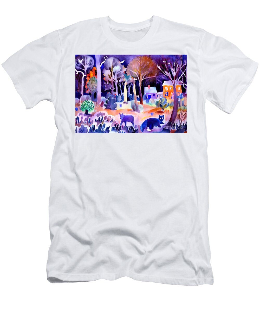 Painting Wolves Nature Illustration Tree Backgrou N Akkash T-Shirt