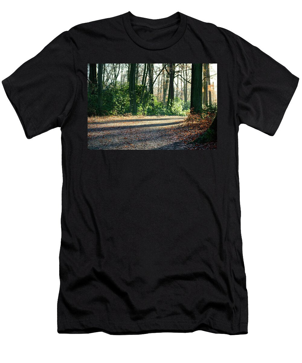 Park Road with Autumn Trees and Green Plants Johan Ferret T-Shirt