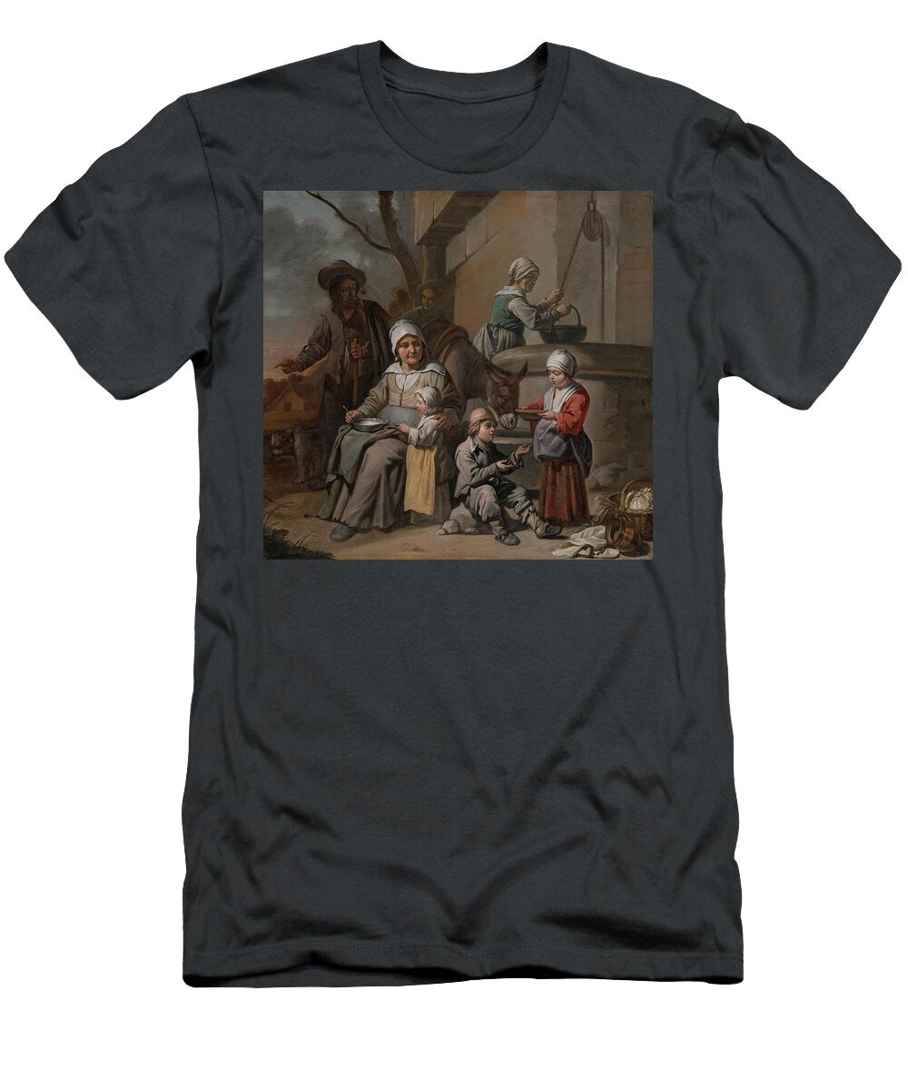 Peasant Family At a Well the Master of the Childrens Caps French Th Century T-Shirt