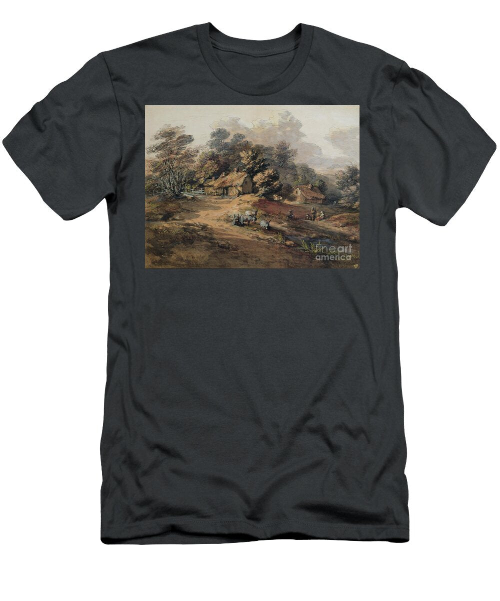 Peasants and Donkeys Near Cottages At the Edge of a Wood Thomas Gainsborough T-Shirt