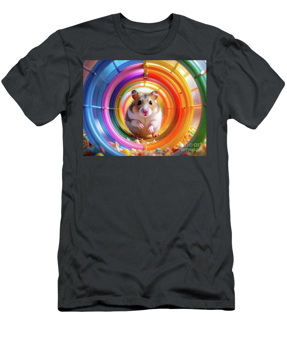 Pet Hamster in a Colorful Tunnel Jill Nightingale T-Shirt