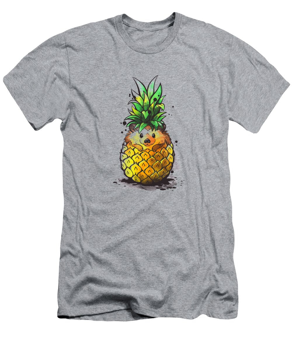 Pineapple Hedgehog Tropical Watercolor Sibainu T-Shirt