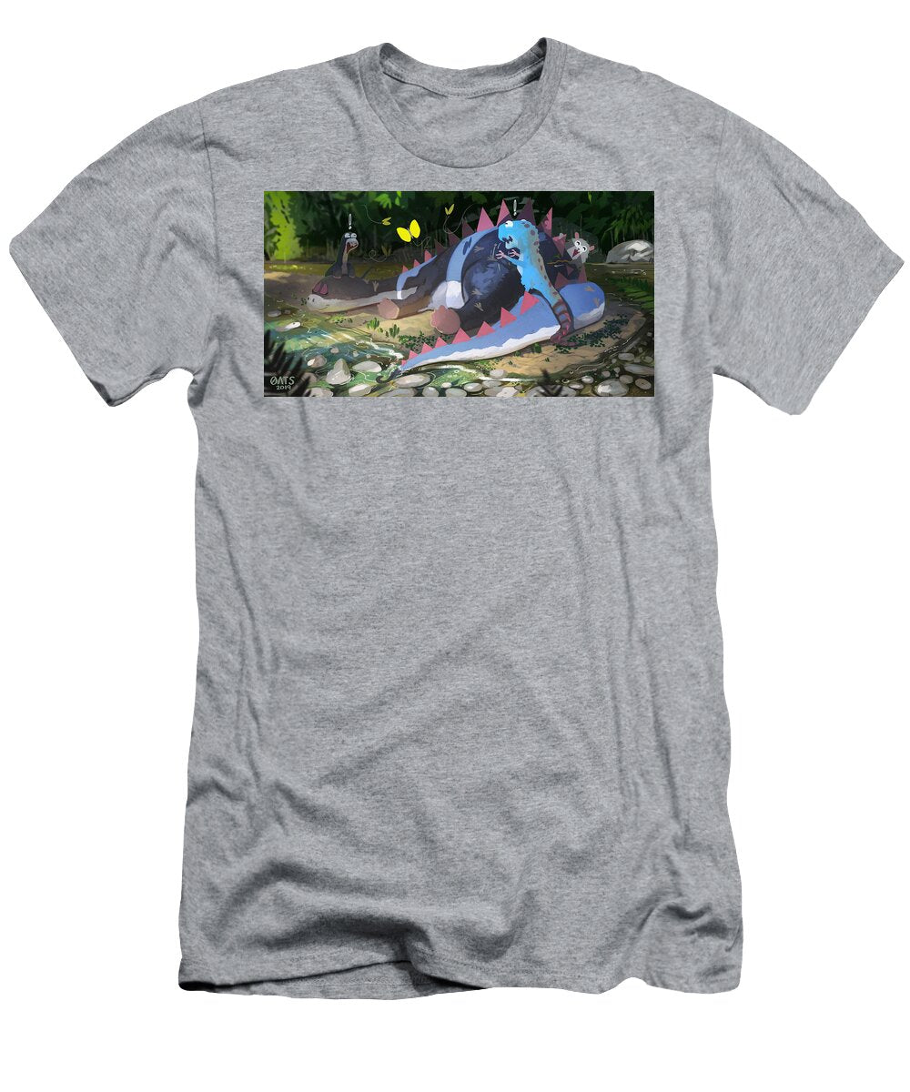 Playful Dinosaur Hunter Mooney T-Shirt