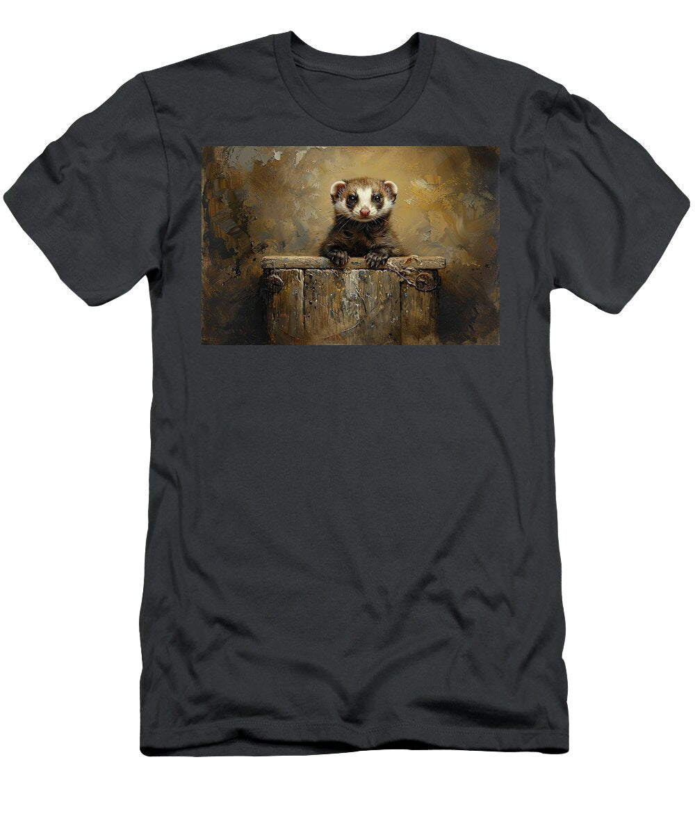 Playful Ferret Portrait Mindscape Arts T-Shirt