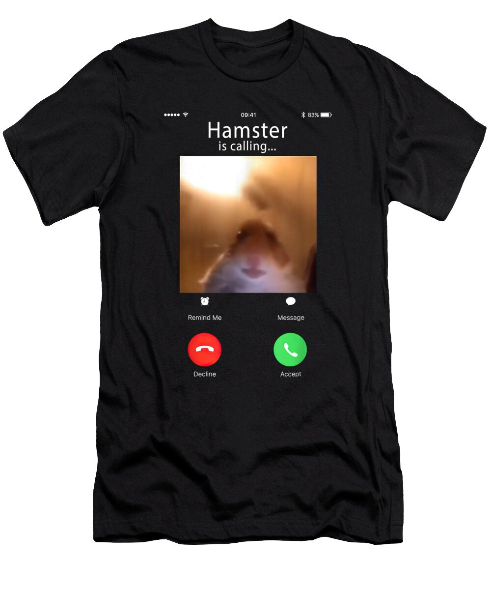 Poetic Dank Meme Hamster Staring Front Camera Hamster Calling Gift Gift for Ezone Prints T-Shirt