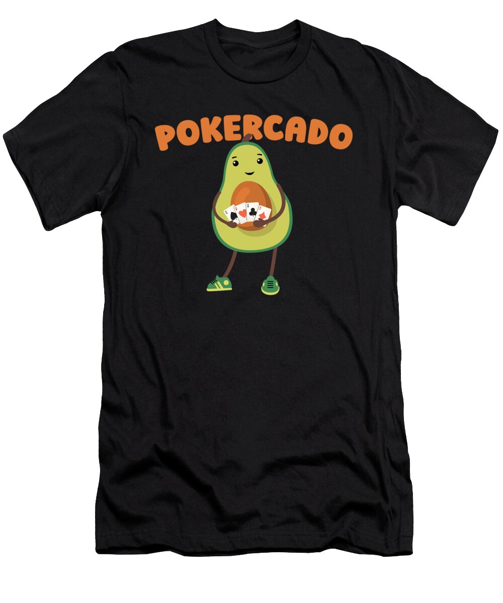 Poker Avocado Texas Holdem Gambling Gambler Cards Poker Crazy Squirrel T-Shirt