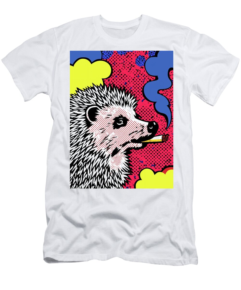 Pop Art Hedgehog Smoking Fabrizio Cassetta T-Shirt