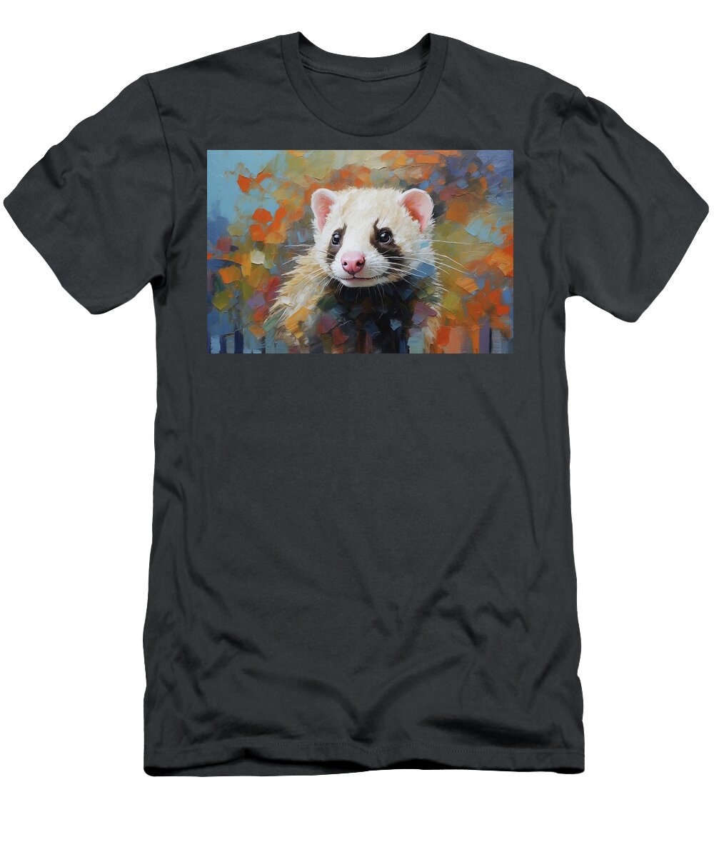 Portrait of a Pint Sized Predator the Ferret Don Northup T-Shirt