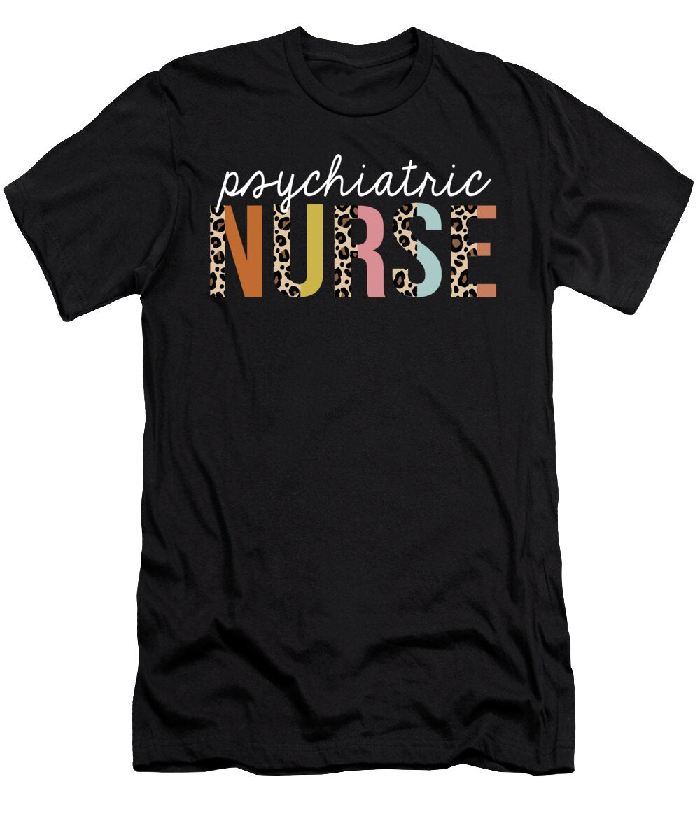 Psychiatric Nurse Colorful Leopard Print Funny Jensen Cena T-Shirt