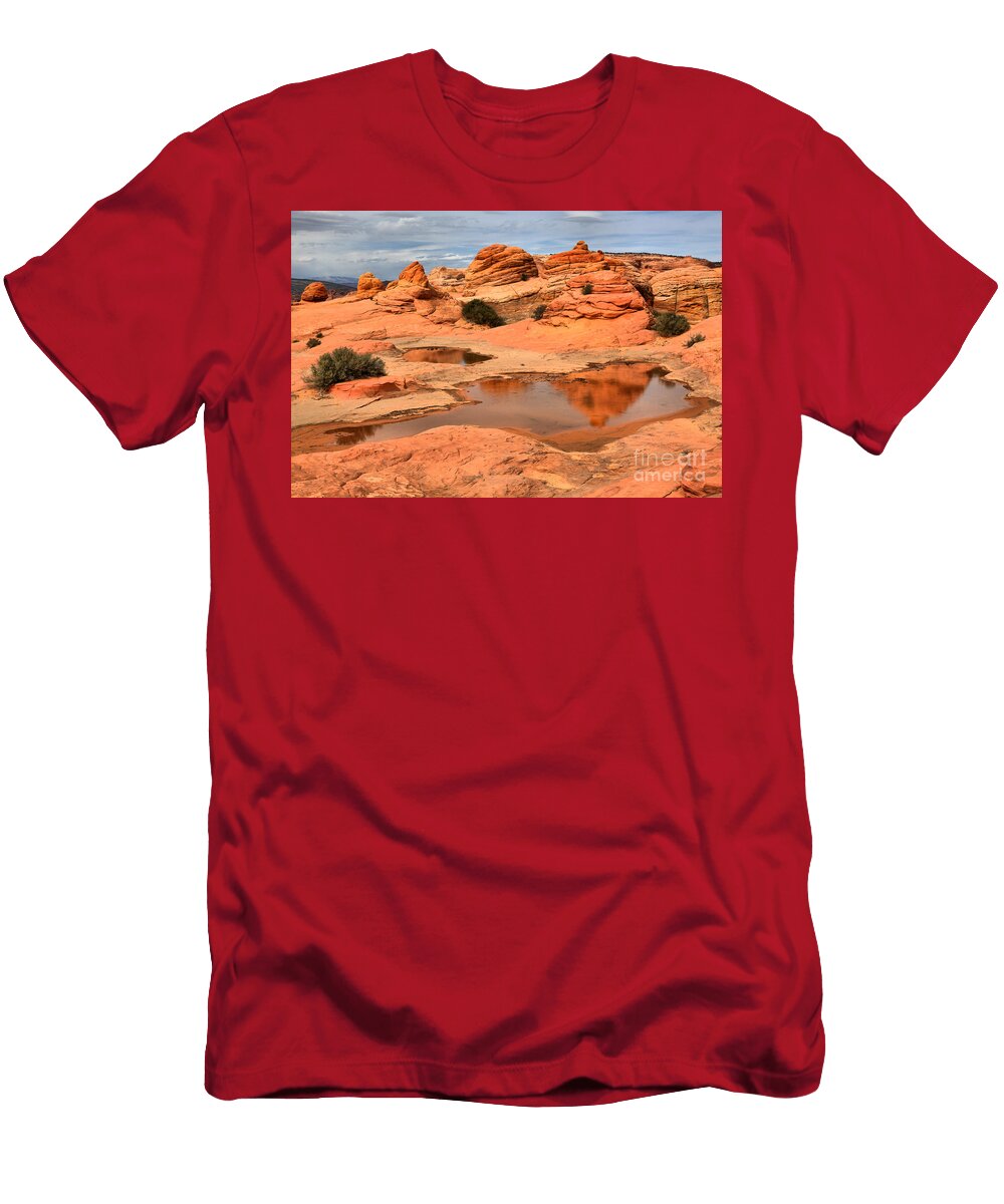 Puddles in the Desert Landscape Adam Jewell T-Shirt