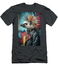 Punk Hedgehog with Colorful Mohawk and Leather Jacket Matthias Hauser T-Shirt