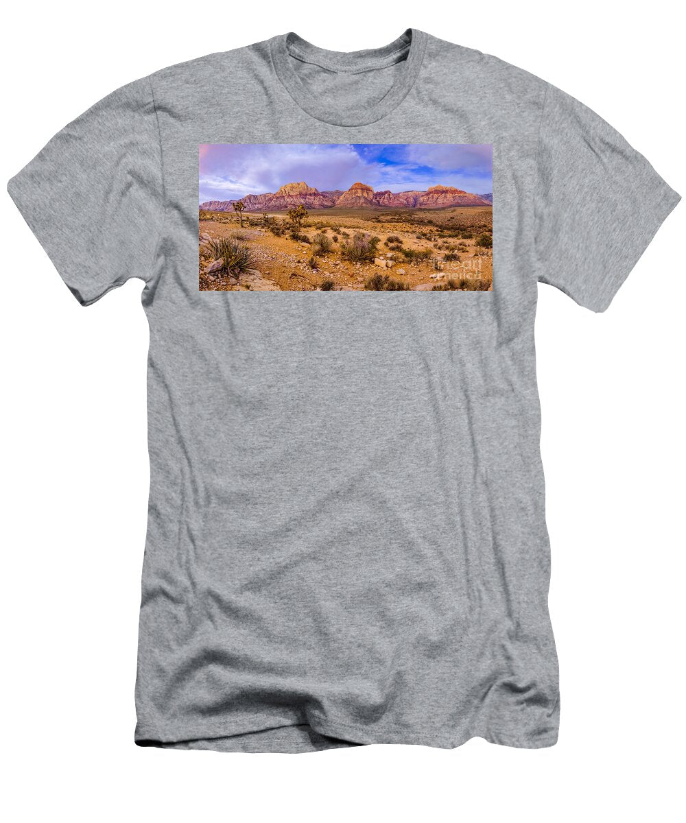 Rainbow Wilderness Panorama At Red Rock Canyon Before Sunrise Las Vegas Nevada Silvio Ligutti T-Shirt