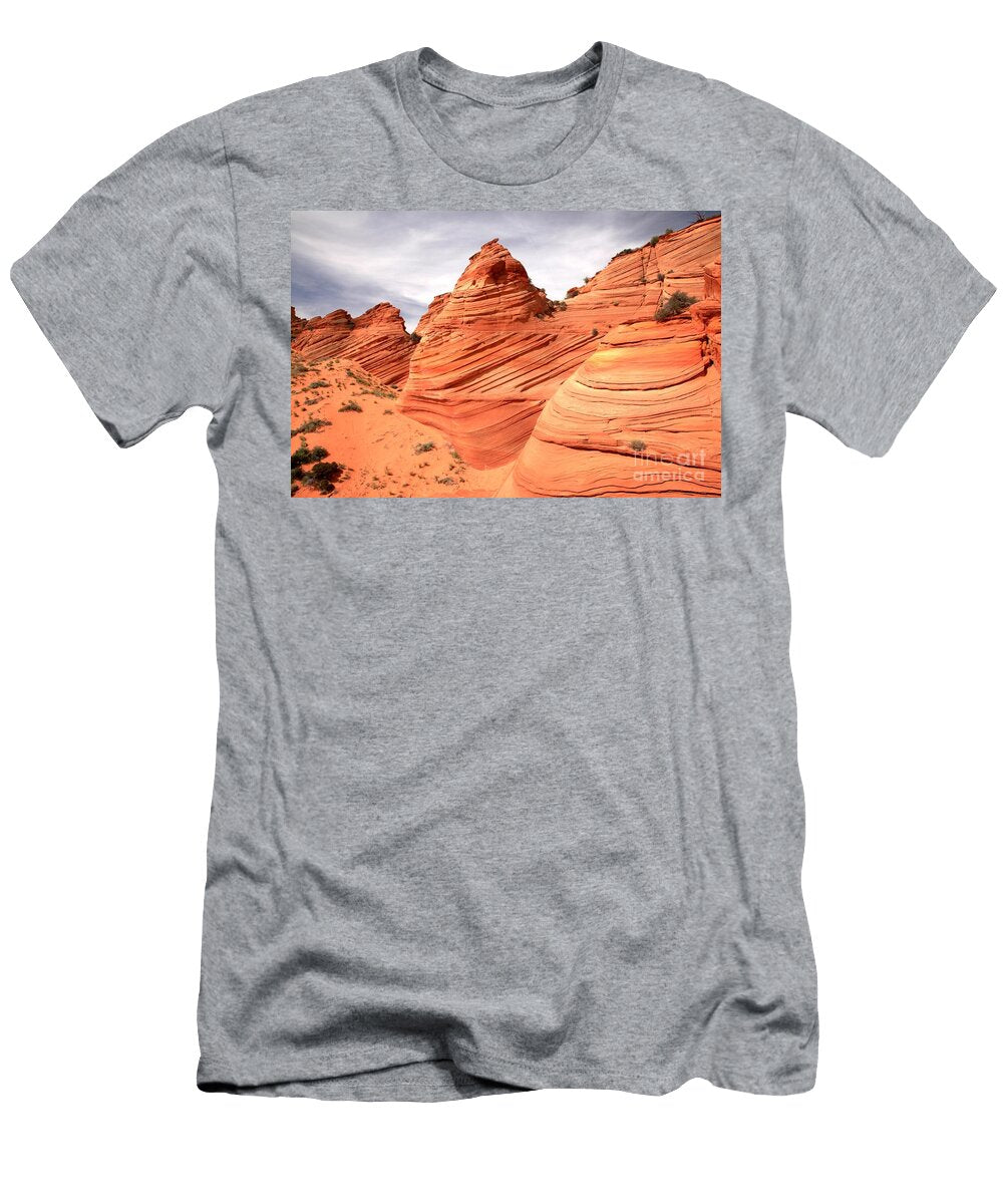 Red and White Striped Buttes Adam Jewell T-Shirt