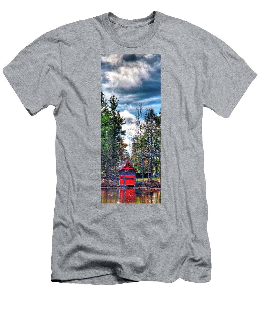 Red Boathouse on the Brook David Patterson T-Shirt