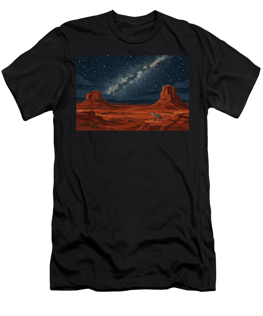 Red Rocks and Milky Way in the Desert Alison Frank T-Shirt