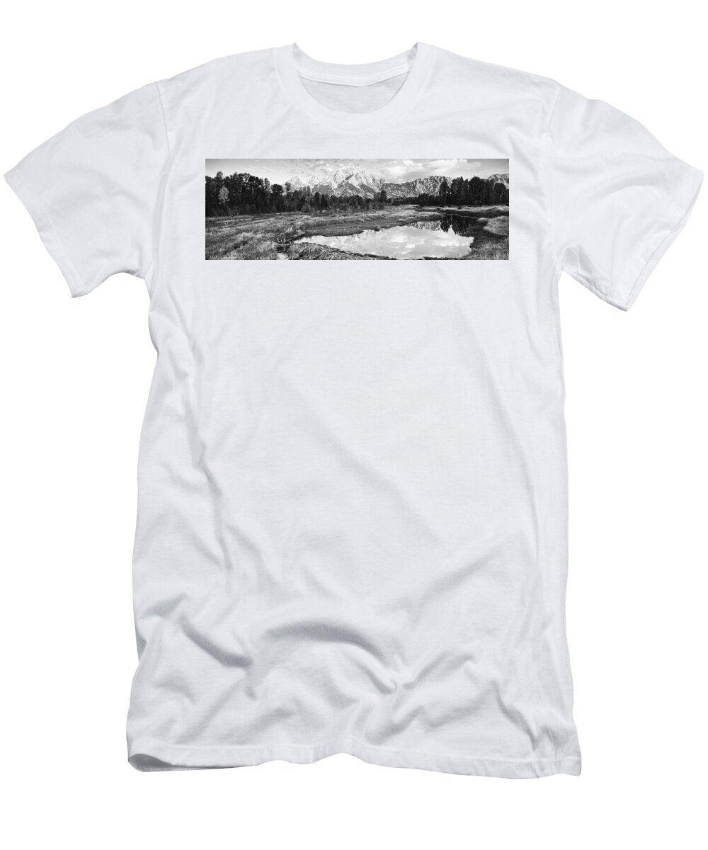 Reflection of Clouds on Water Beaver Pond Teton Range Grand Teton National Park Wyoming USA Panoramic Images T-Shirt