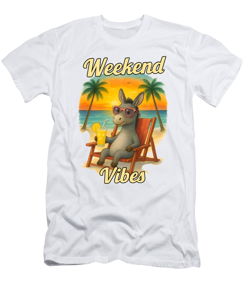 Relaxing Donkey At the Beach Mounir Khalfouf T-Shirt