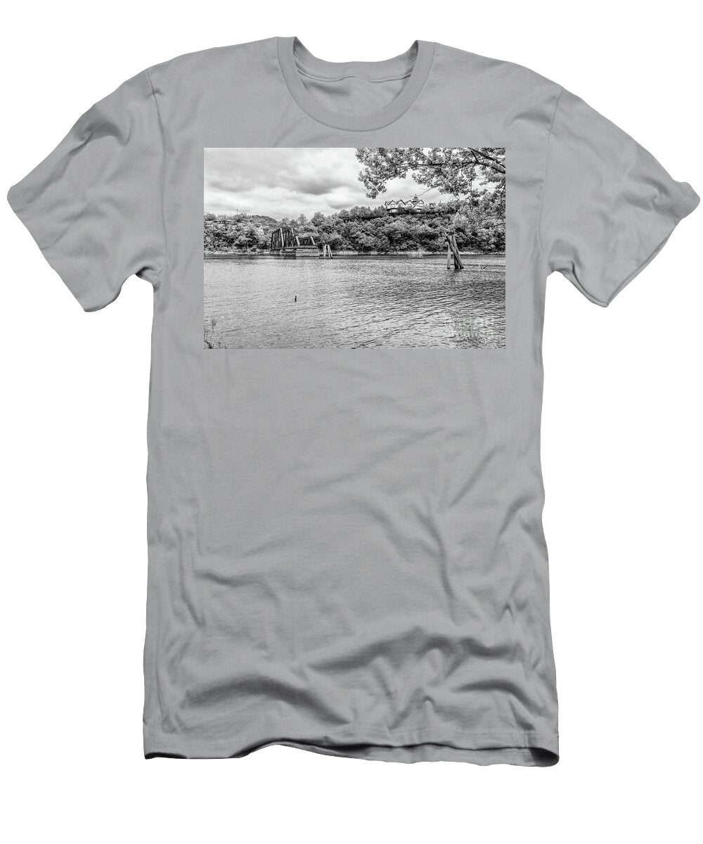 Remnants of Beaver Arkansas Bridge Grayscale Jennifer White T-Shirt