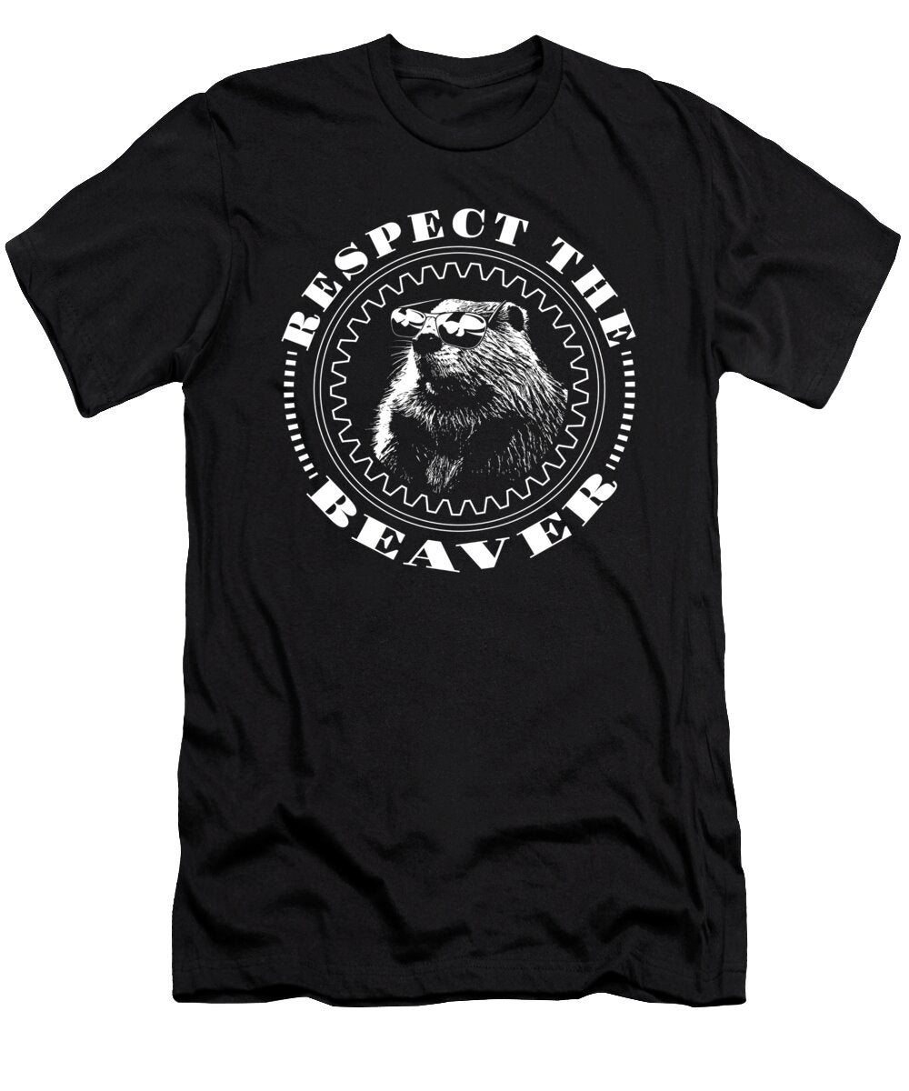 Respect the Beaver Biber Sunglasses Moon T-Shirt