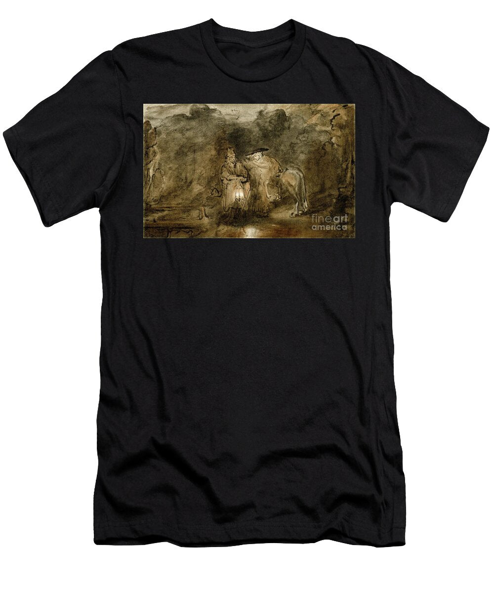 Rest on the Flight Into Egypt By Rembrandt Rembrandt Harmensz Van Rijn T-Shirt