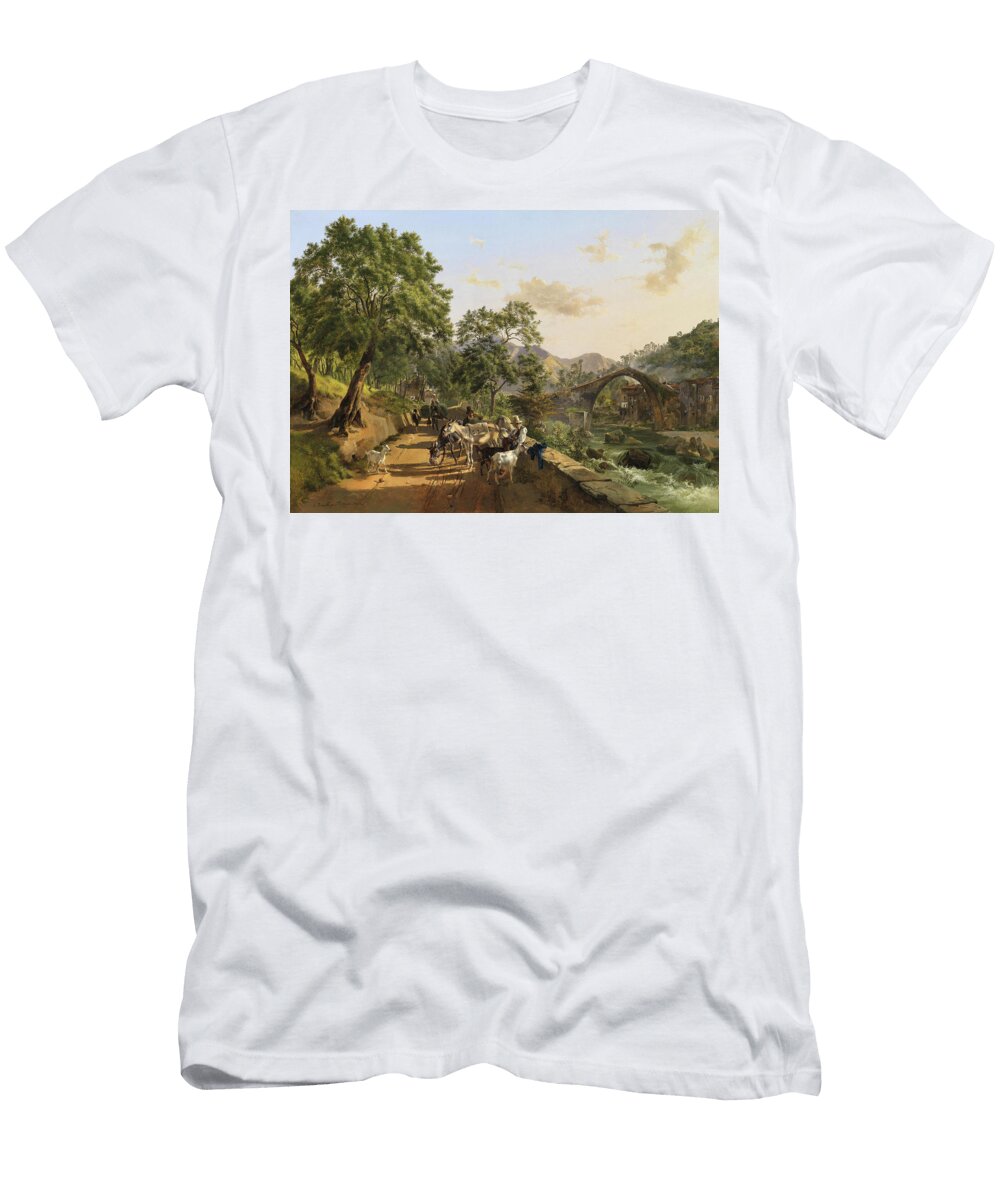 Rest on the Road Bridge of Loro Ciuffenna Arezzo Johann Nepomuk T-Shirt