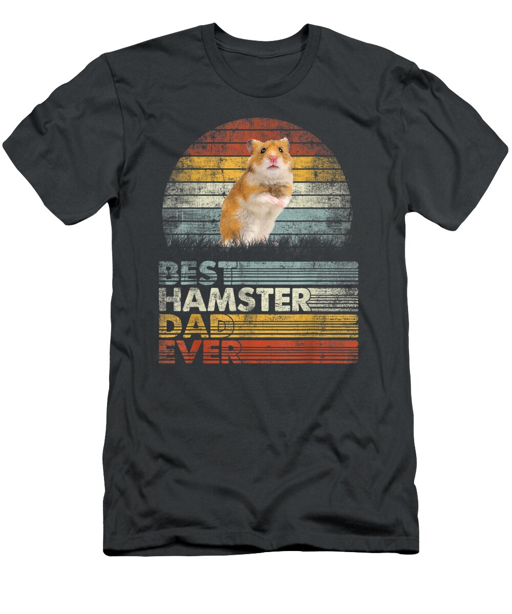 Retro Best Hamster Dad Ever Animals Lover Serayb Tajus T-Shirt