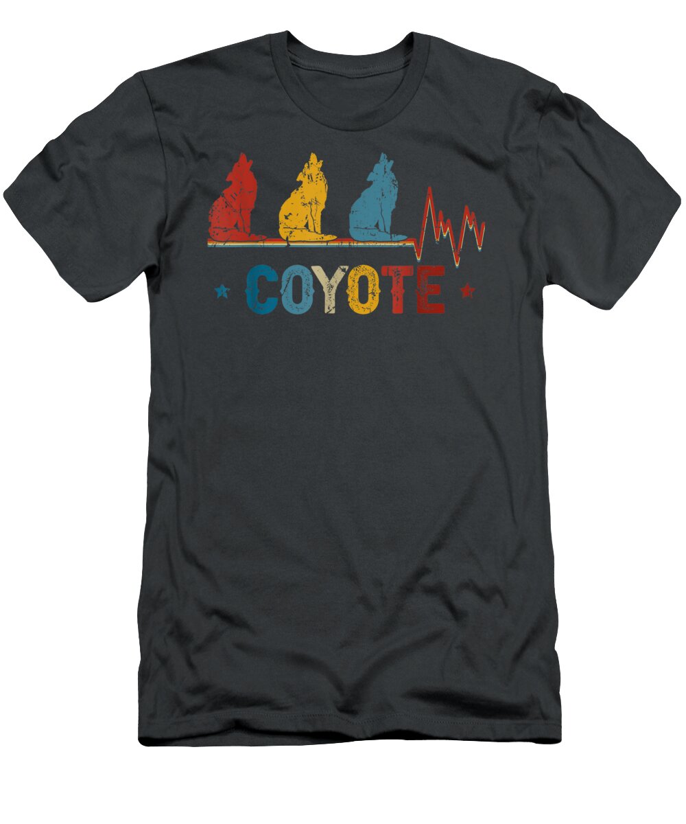 Retro Coyote Heart Xmas Valentines Day Gift T Arlyn Naisha T-Shirt