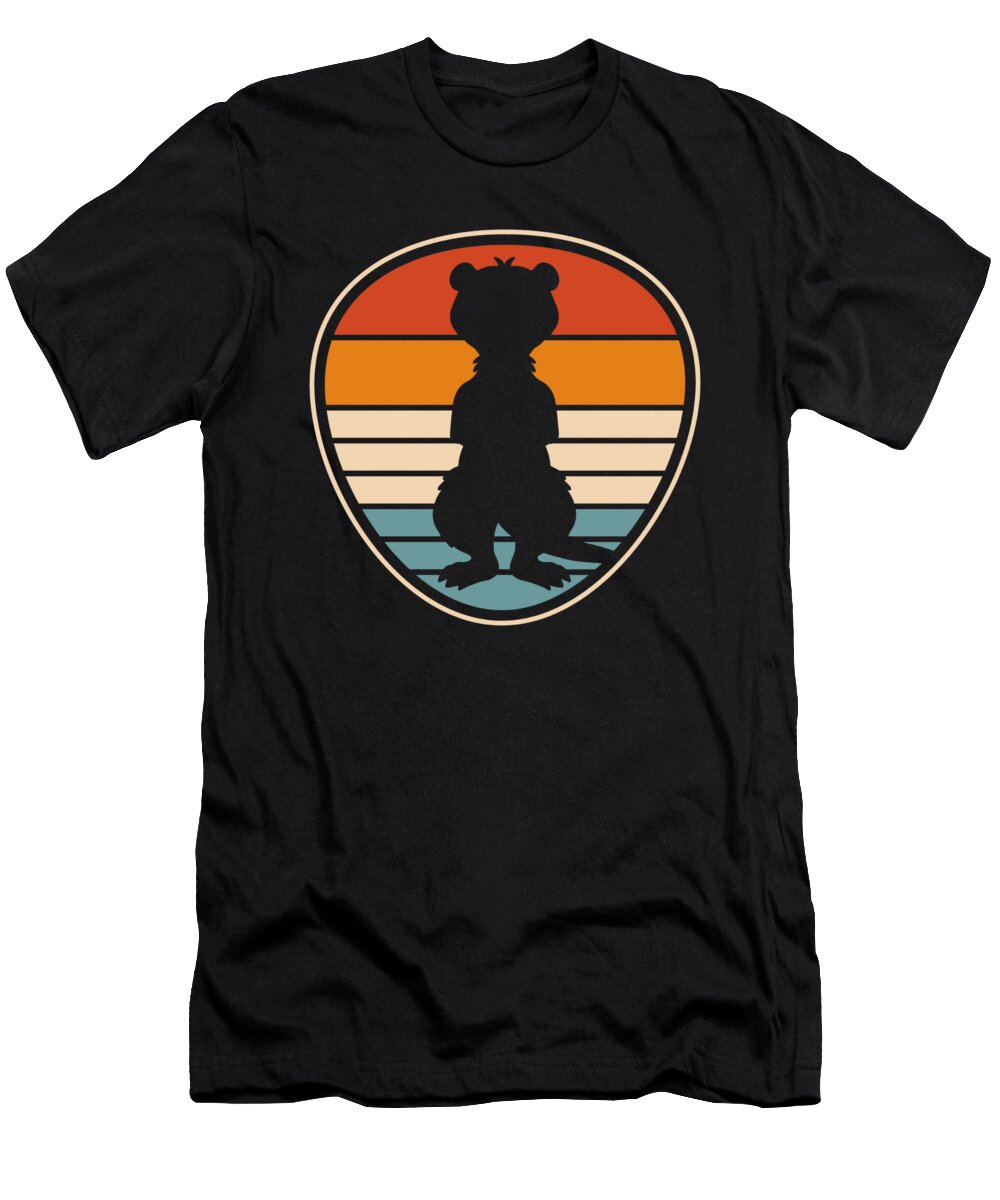 Retro Ferret Animal Furry Weasel Vintage Ferret Crazy Squirrel T-Shirt