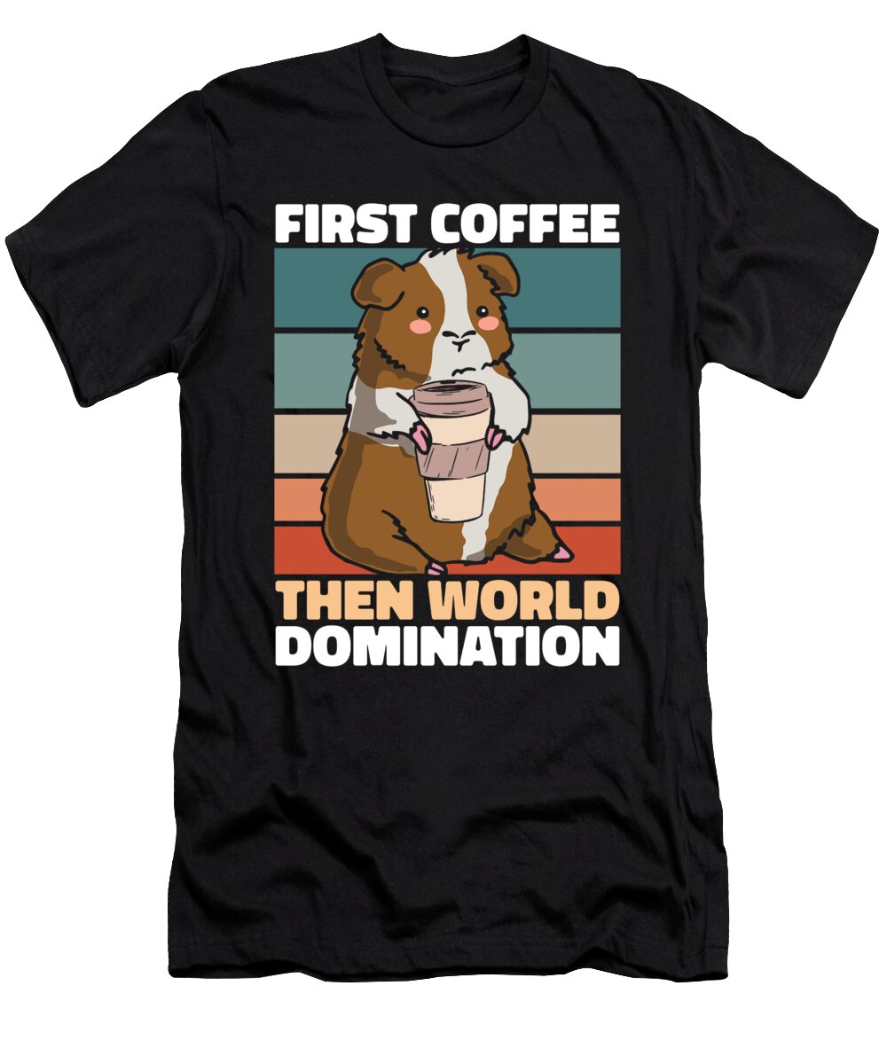 Retro Guinea Pig Coffee Pet Hamster Vintage Cavy Crazy Squirrel T-Shirt