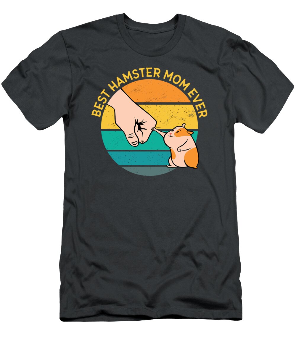 Retro Vintage Woman Best Hamster Mom Ever Valentine Day Malaig Stefa T-Shirt