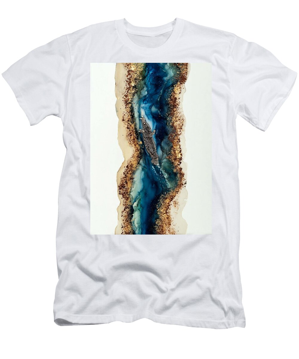 River Flow with Crocodile Beaver Dam Ethereal May Chaney T-Shirt