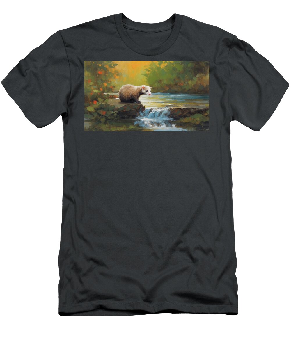 Riverside Rascal a Day in the Life of a Ferret Don Northup T-Shirt