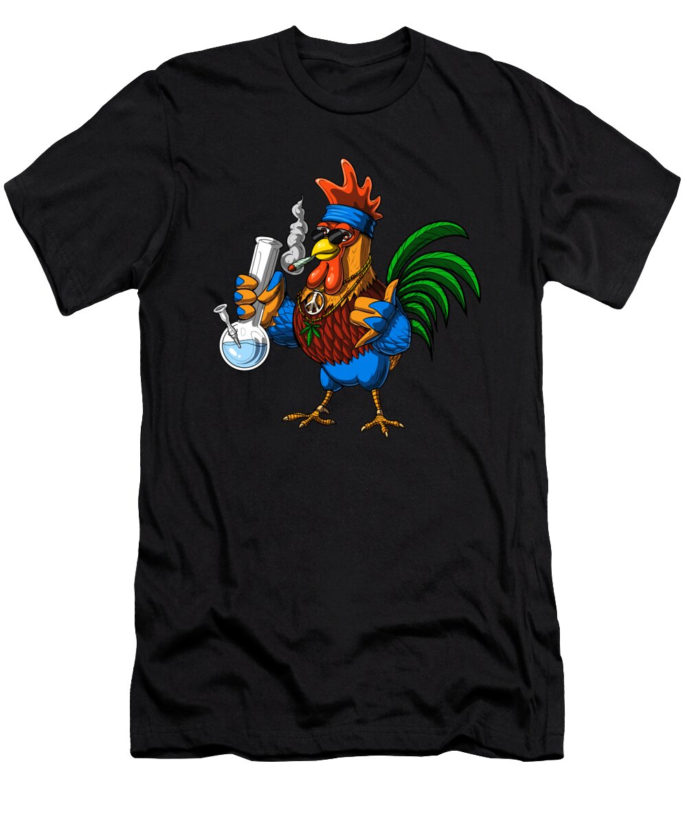 Rooster Hippie Stoner Nikolay Todorov T-Shirt