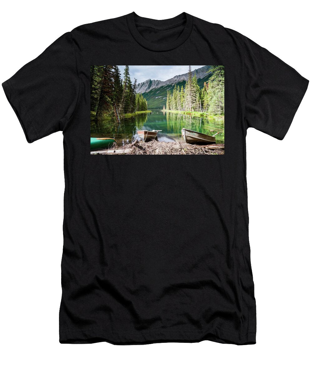 Rowing Boats Docking in Beaver Lake Arkaitz Saiz T-Shirt