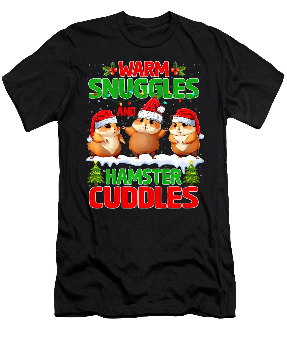 Santa Hat Hamster Warm Snuggles and Hamster Cuddles Thepassionshop T-Shirt