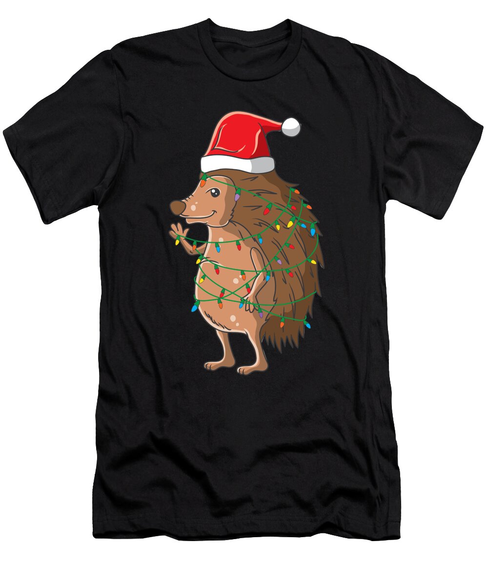 Santa Hat Hedgehog Christmas Yuletide Xmas Gift Haselshirt T-Shirt