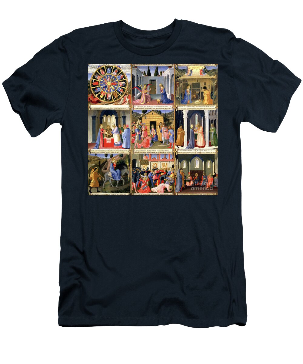 Scenes From the Nativity Panel One From the Silver Treasury of Santissima Annunziata C1450 53 Fra Angelico T-Shirt