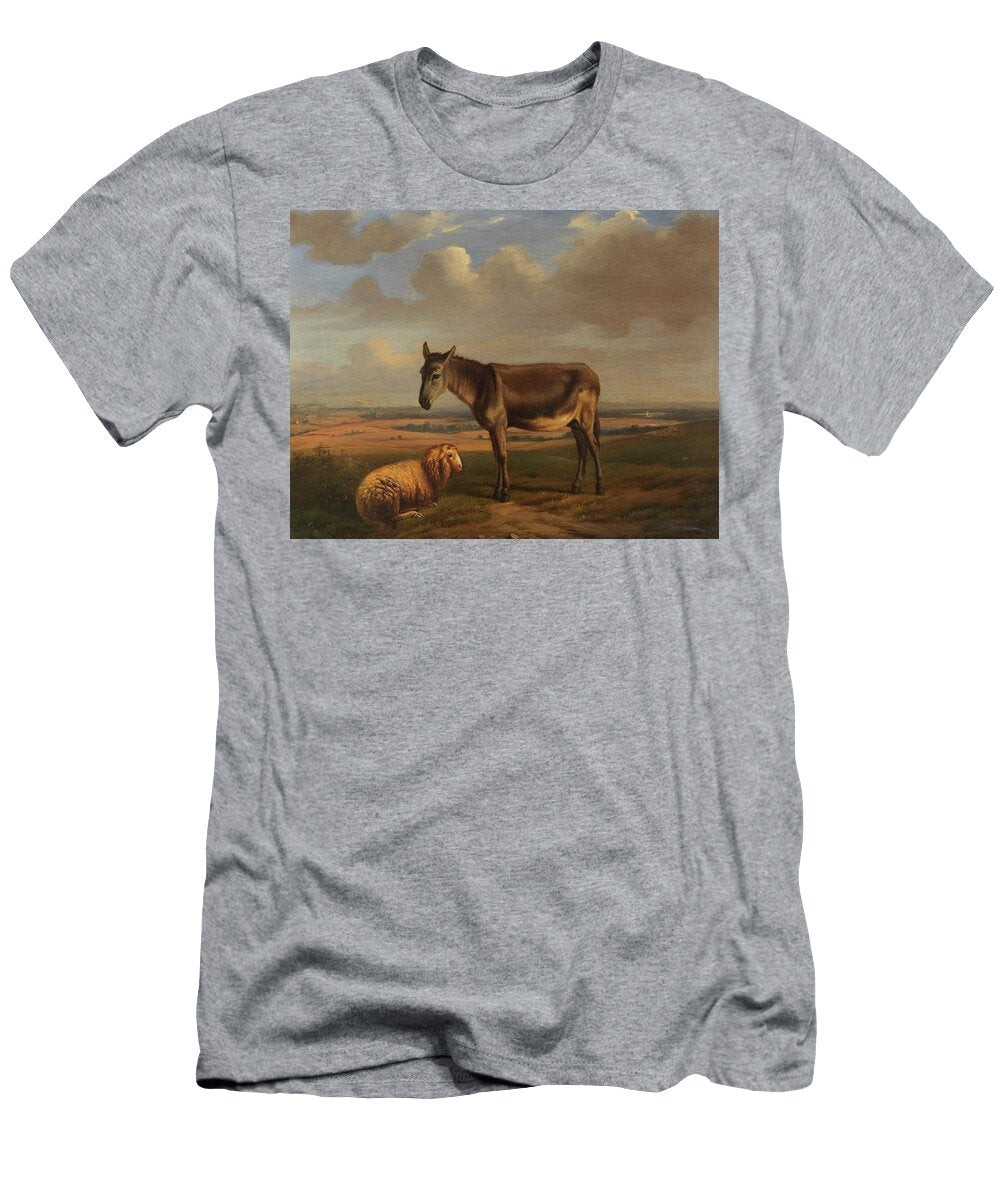 Schaf Und Esel Vor Weiter Landschaft Adolphe Malherbe T-Shirt