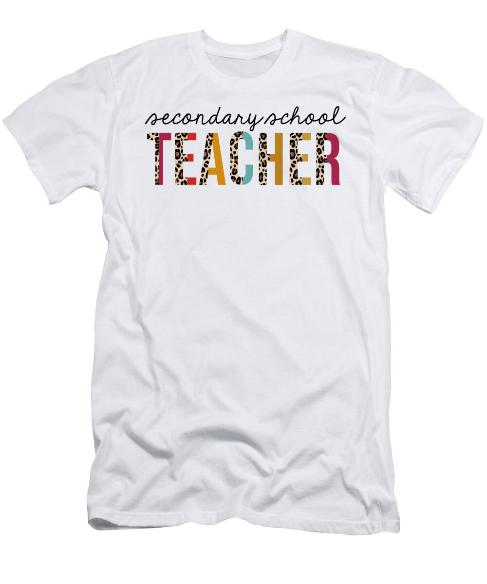 Secondary School Teacher Leopard Print Funny Jensen Cena T-Shirt