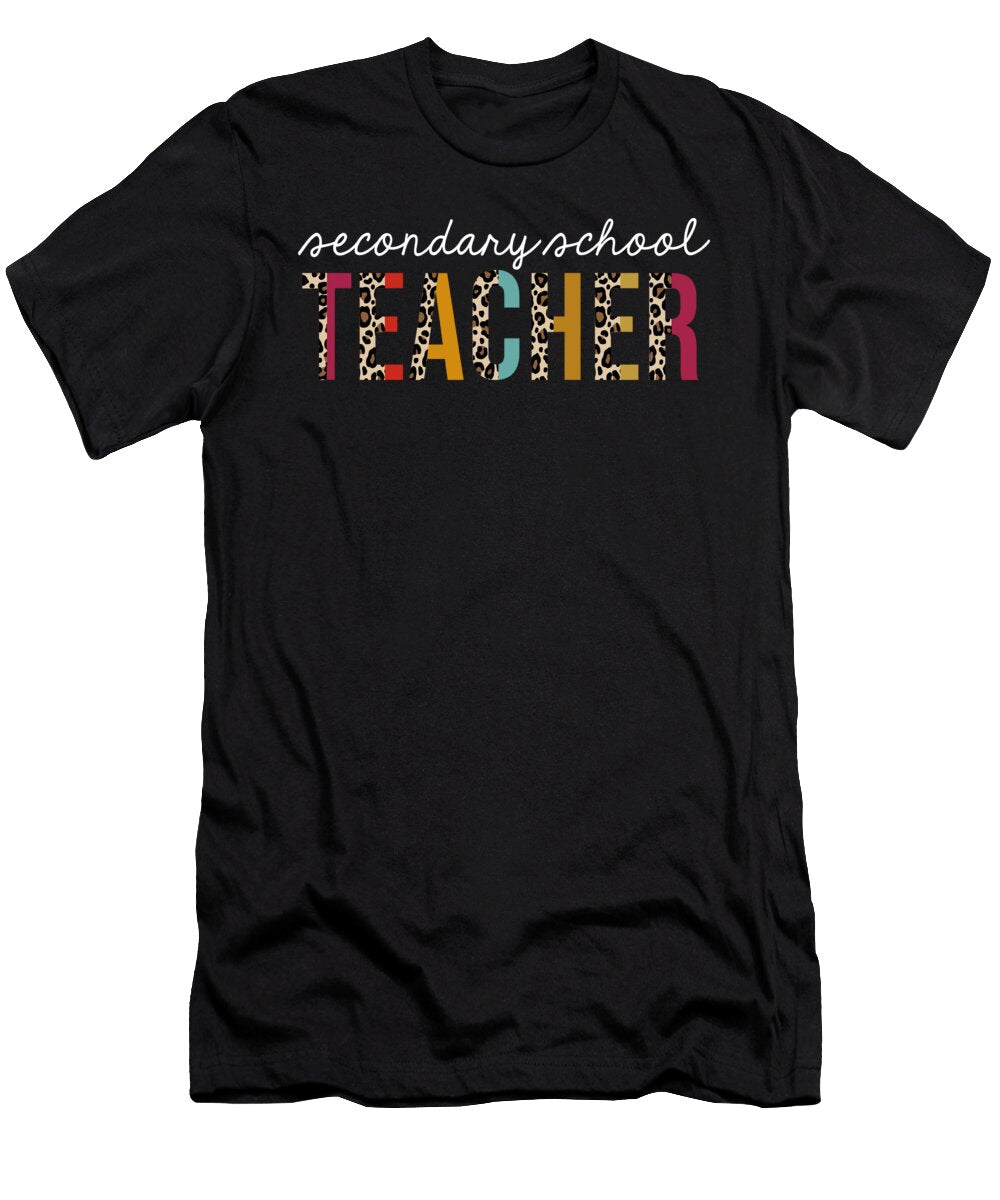 Secondary School Teacher Life Leopard Educator Appreciation Jensen Cena T-Shirt