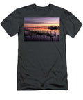 Serene Sunrise Over Waterfront Docks David Monte T-Shirt