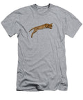 Serval Cat Captured Mid Leap on Black Background in Studio Sergei Taran T-Shirt