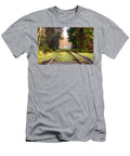 Set of Railroad Tracks in Dense Pine Forest Johan Ferret T-Shirt