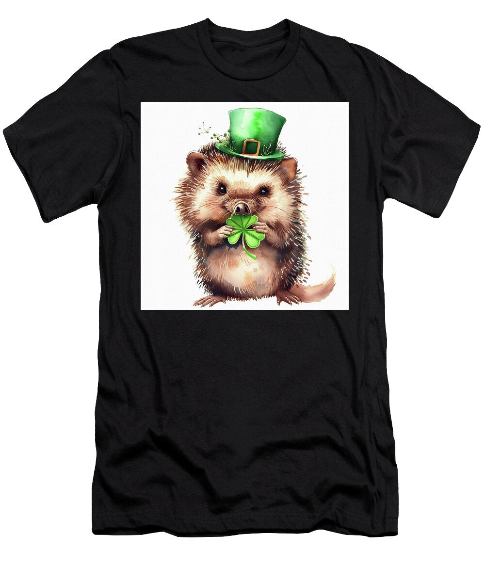 Shamrock Hedgehog Lisa S Baker T-Shirt