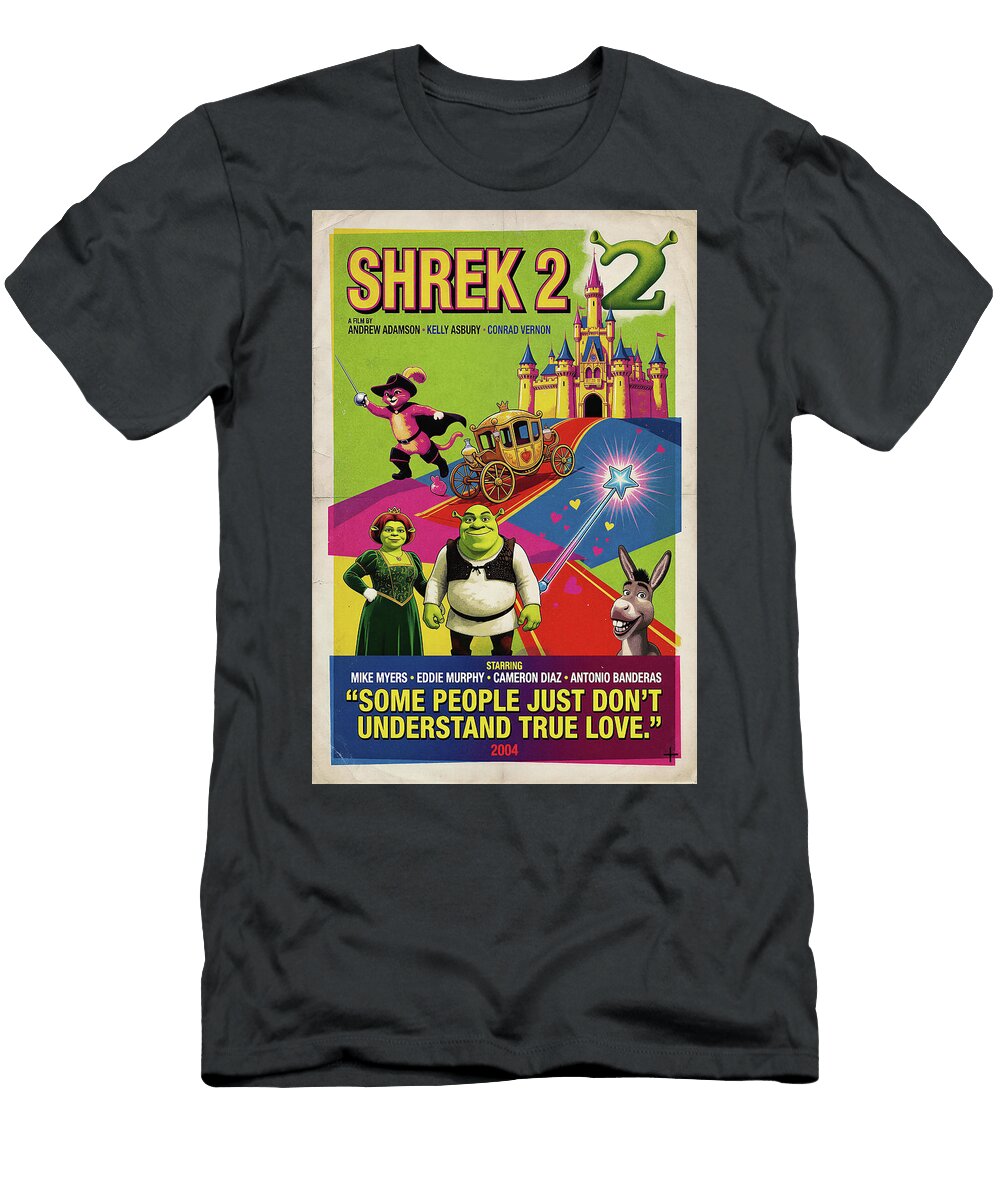 Shrek 2 Minimal Vintage Style Movie Poster High Quality 2004 Sampadart Gallery T-Shirt
