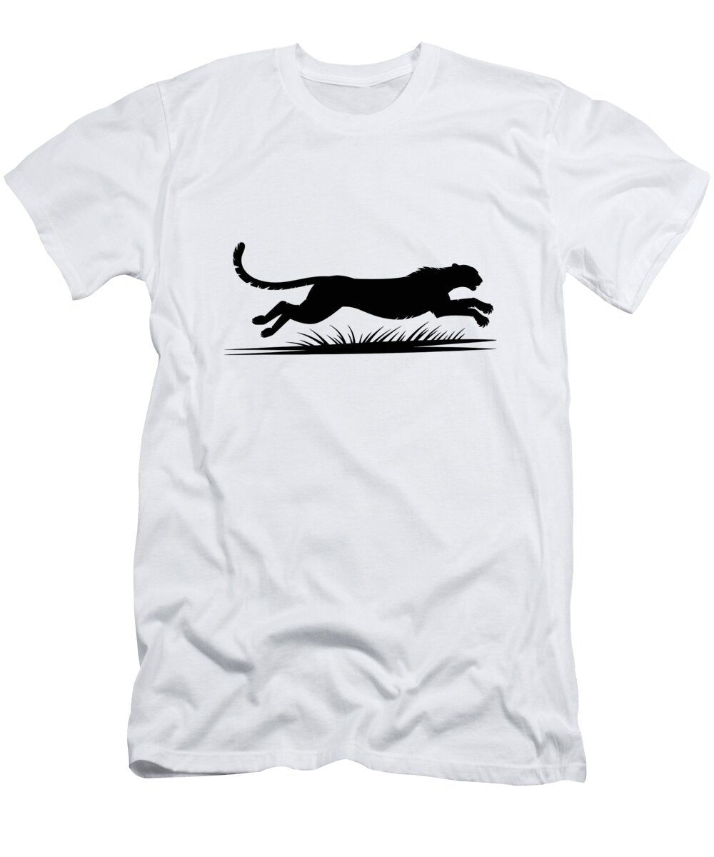 Silhouette of a Running Cheetah Joanna Redesiuk T-Shirt