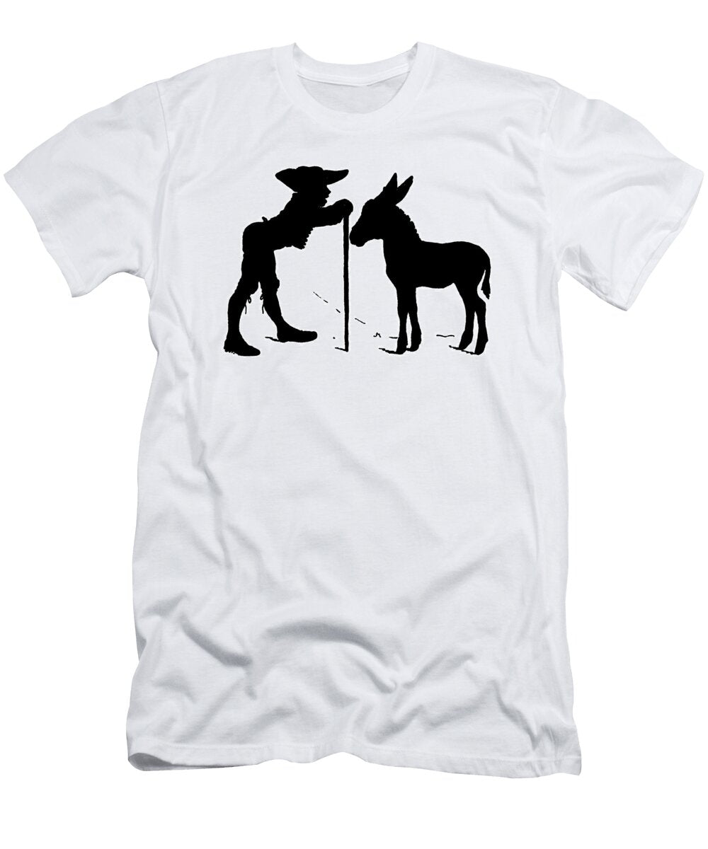 Silhouette with Male Figure and Donkey By Paul Konewka Paul Konewka T-Shirt