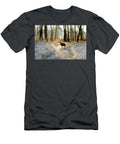 Single Dog Waiting Ahead in Path Covered By Frost Johan Ferret T-Shirt