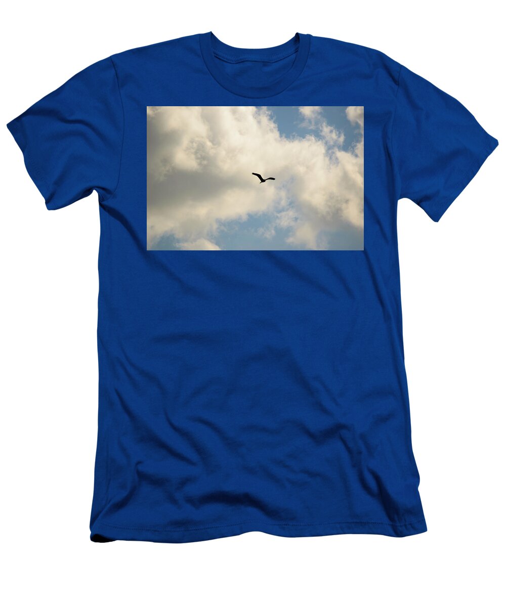 Single Large Bird Flying in Sky Johan Ferret T-Shirt
