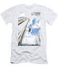 Skier Catching Air Through Dead Trees Meg Haywood Sullivan T-Shirt